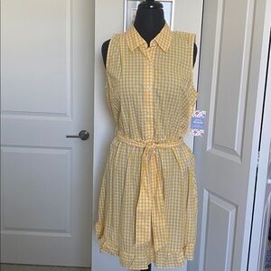 Yellow Gingham Mini Dress